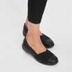 Ballerines compensées en cuir noir femme