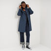 Parka imperm&eacute;able coupe-vent &agrave; capuche bleu marine femme