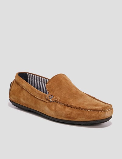 Mocassins en cuir sable homme
