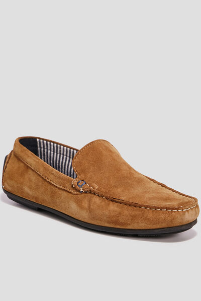 Mocassins en cuir sable homme
