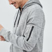 Sweat zipp&eacute; &agrave; capuche en molleton gris clair homme