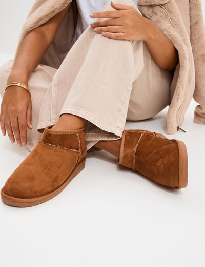 Bottines fourr&eacute;es marron femme