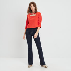 haut manches 34 rouge femme Haut manches 3/4 rouge femme