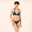 Haut de maillot de bain forme triangle bleu pétrole femme