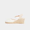 Sandales espadrilles compens&eacute;es broderie blanc femme