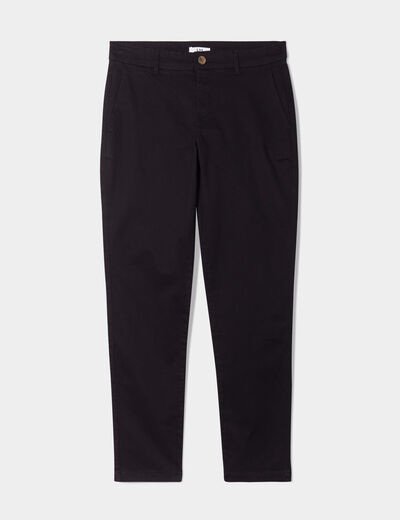 Pantalon chino slim coton noir homme