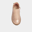 Bottines m&eacute;tallis&eacute;es avec noeuds rose champagne fille