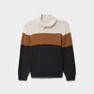 Pull col ch&acirc;le manches longues coton gris fonc&eacute; gar&ccedil;on