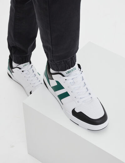 Tennis basses à lacets blanc homme