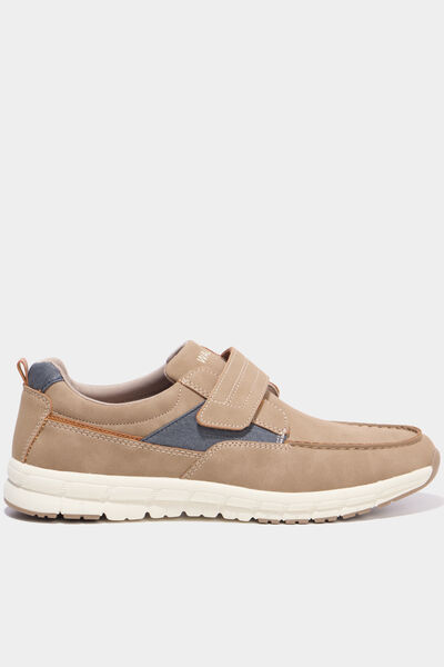 Chaussures bateau &agrave; scratchs sable homme