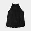 Débardeur dentelle encolure américaine noir femme