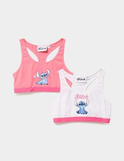 Lot 2 brassières dos nageur Stitch rose fille