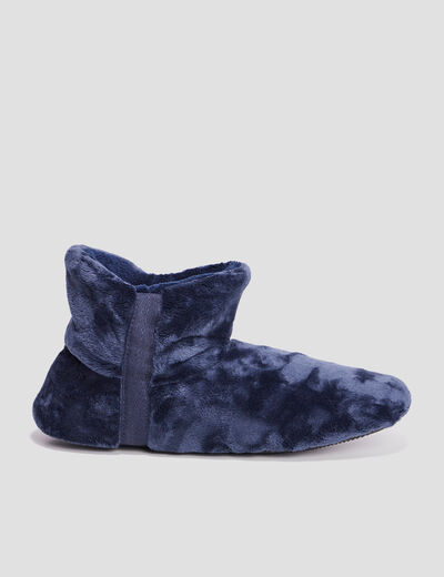 Chaussons boots aspect velours gris homme