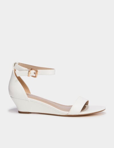 Sandales &agrave; talons blanc femme