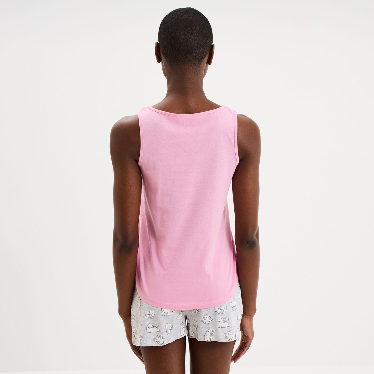 Ensemble pyjama short et d&eacute;bardeur rose femme