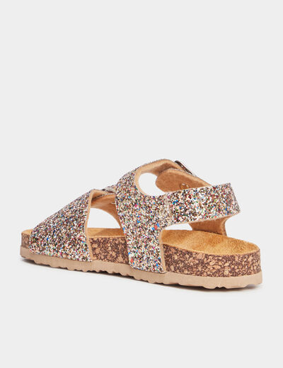 Sandales plates à paillettes primaire multicolore fille