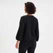 T-shirt noeuds et manches 3/4 noir femme