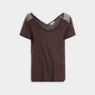 T-shirt manches courtes à col en V noir femme