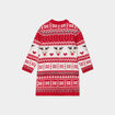 Robe pull Noël col rond manches longues rouge bébé fille
