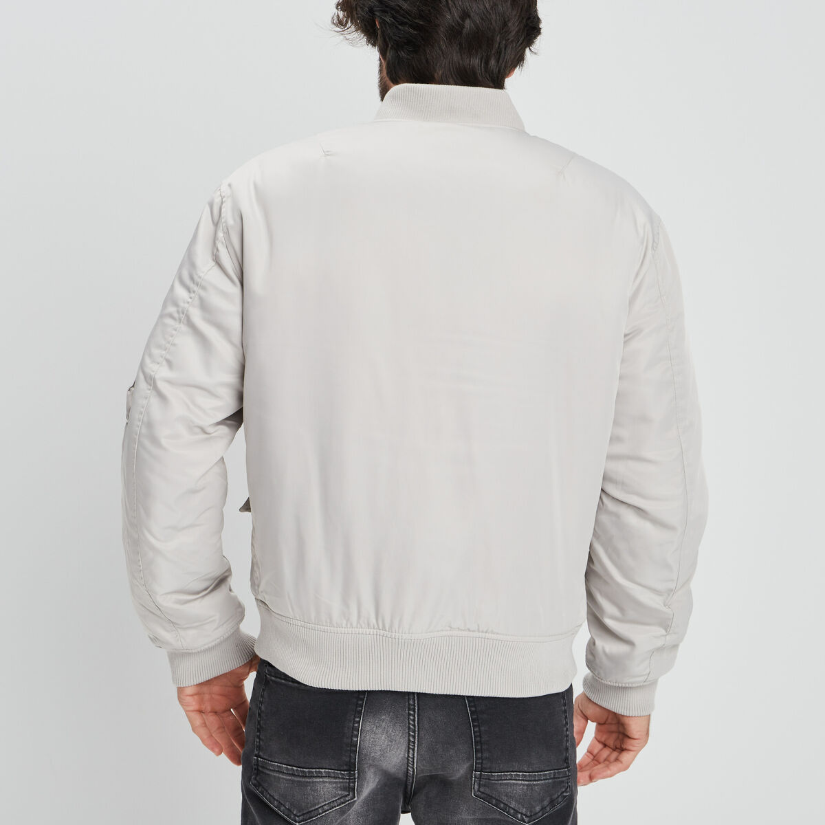 Veste bomber zippée creme homme