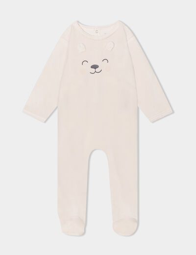 Pyjama dors-bien avec effet polaire creme bébé