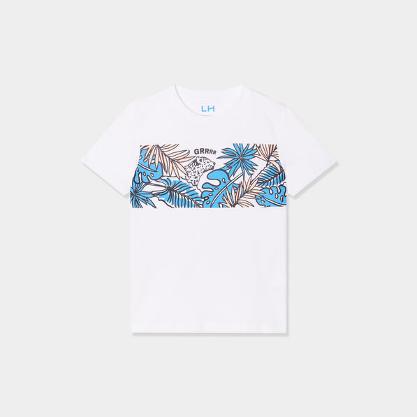 t shirt col rond manches courtes blanc garcon T-shirt col rond manches courtes blanc garçon
