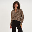 Chemise fluide manches longues beige clair femme