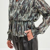 Blouse cintrée col en V Liberto vert kaki femme