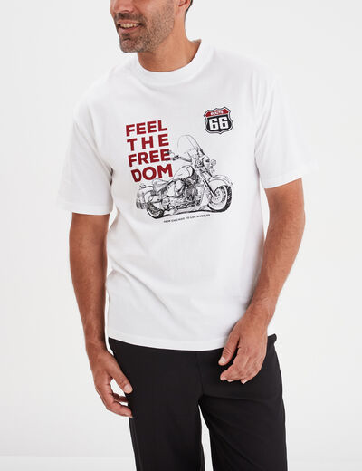 T-shirt manches courtes Route 66 blanc homme