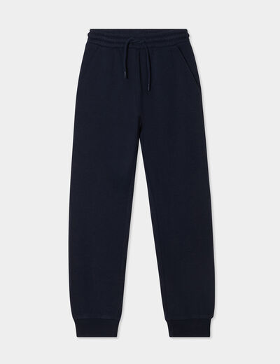 Pantalon de jogging molleton bleu marine fille
