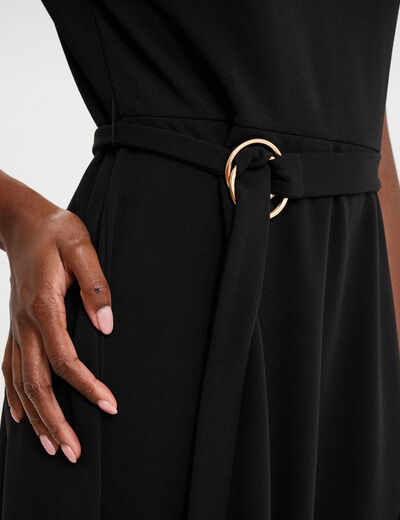 Robe &eacute;vas&eacute;e longue sans manches noir femme
