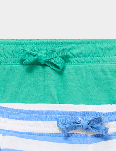 Lot de 2 shorts coton blanc b&eacute;b&eacute; gar&ccedil;on