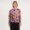Pull col rond manches longues relax beige femme