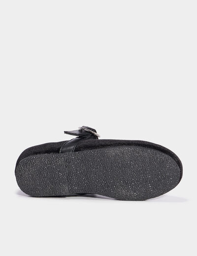 Ballerines effet velours noir fille
