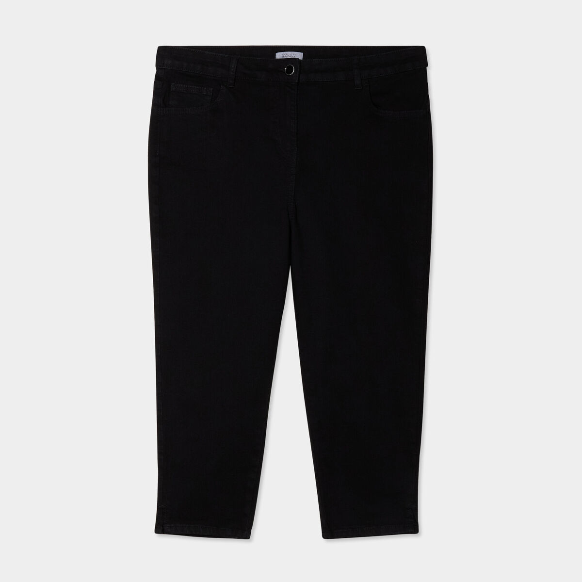 Pantalon corsaire skinny taille haute noir femme grande taille