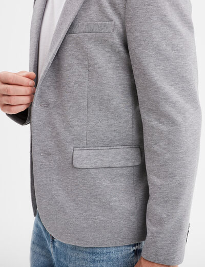 Veste costume boutonnée 1 poche buste gris homme