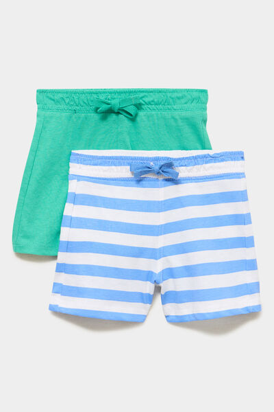 Lot de 2 shorts coton blanc b&eacute;b&eacute; gar&ccedil;on