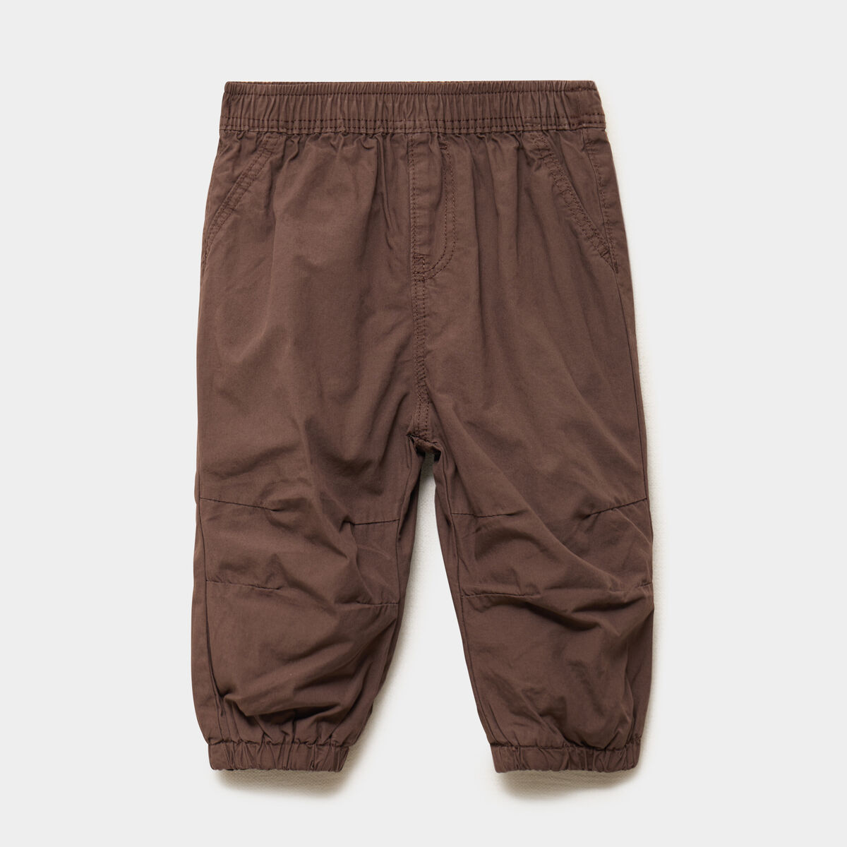 Pantalon jogger doubl&eacute; coton marron fonc&eacute; b&eacute;b&eacute; gar&ccedil;on