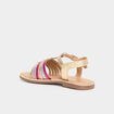 Sandales multibrides tressées en cuir multicolore fille