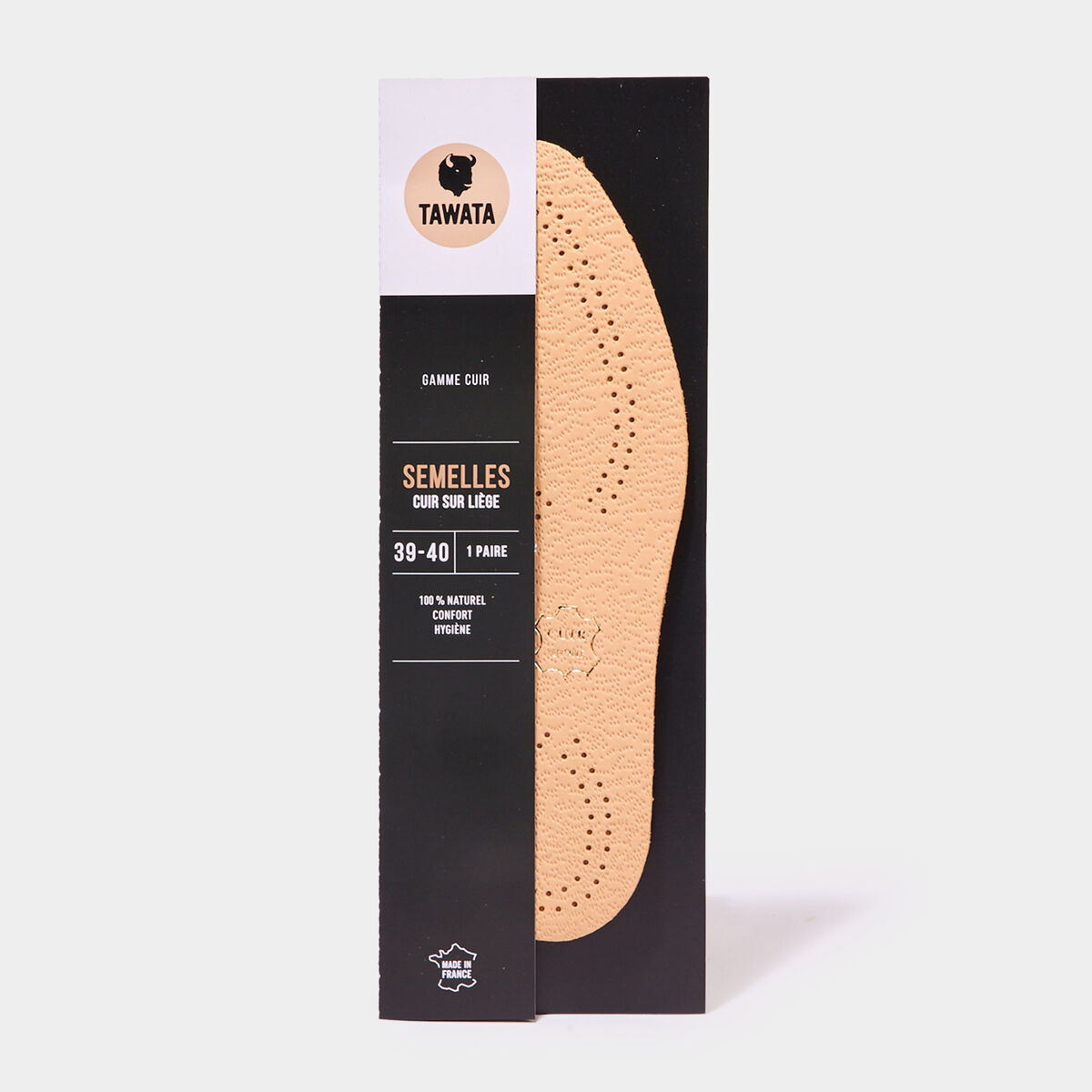 Semelles cuir sur li&egrave;ge confort Tawata sable mixte