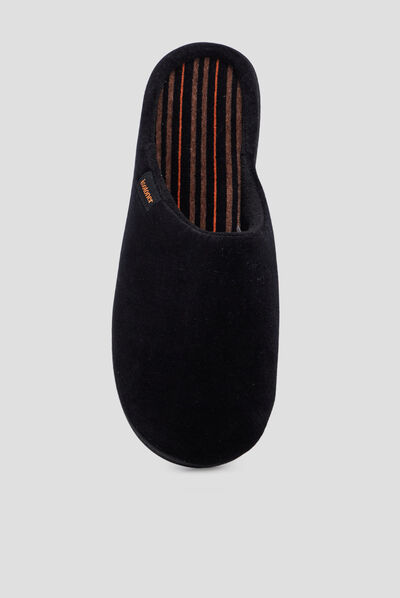 Chaussons mules Isotoner noir homme