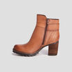 Bottines à talons en cuir marron femme