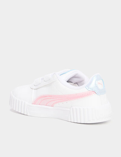Tennis basses à scratchs Puma mauve fille