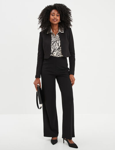 Pantalon large fluide noir femme