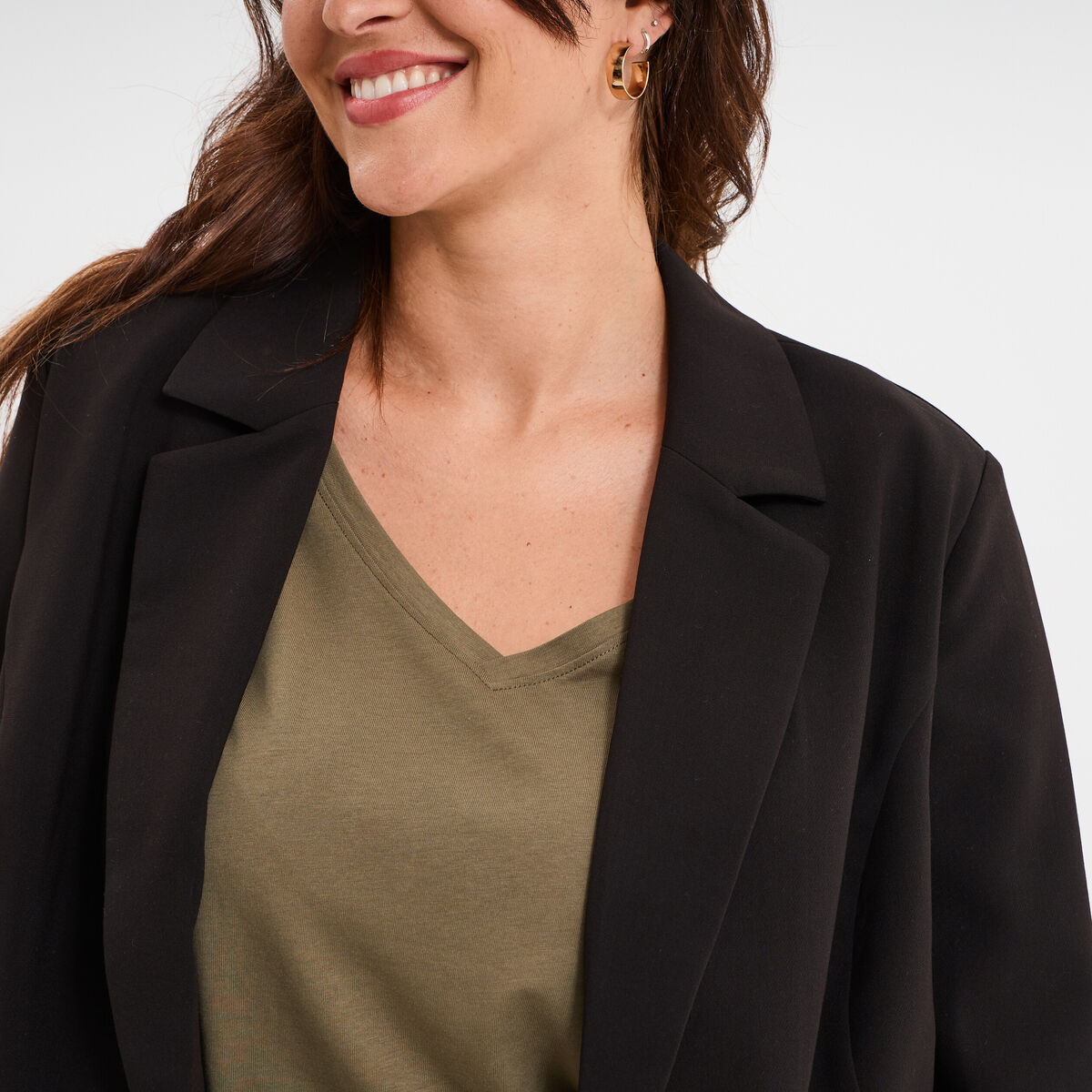 Veste blazer oversize noir femme grande taille