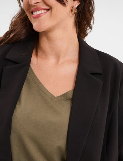 Veste blazer oversize noir femme grande taille