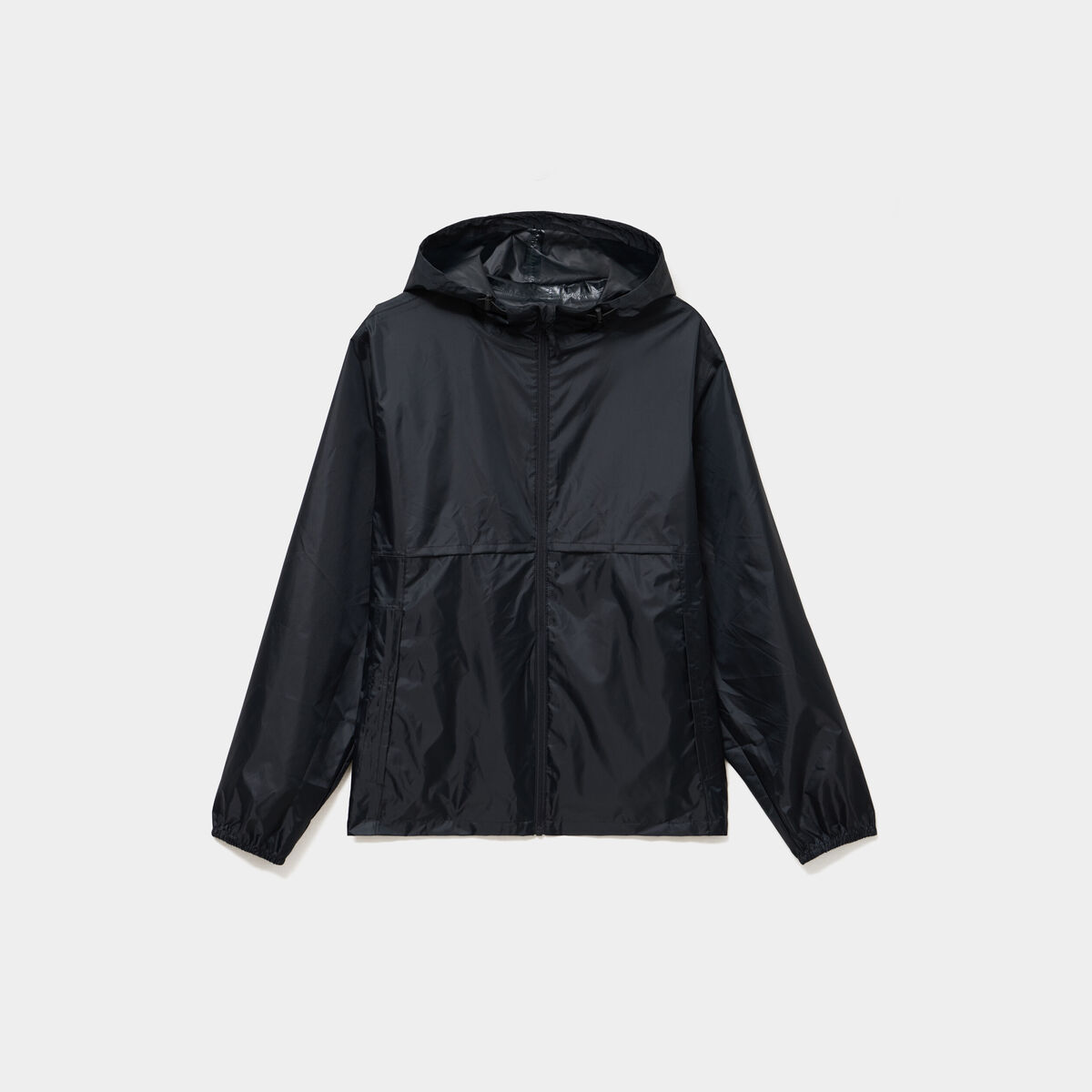 Veste coupe-vent imperm&eacute;able &agrave; capuche noir mixte