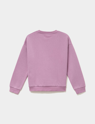 Sweat col rond manches longues mauve fille