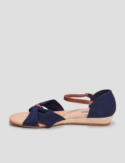 Sandales compensées Creeks bleu femme