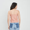 Blouse en lin bretelles larges vieux rose femme